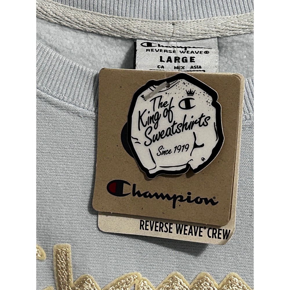Champion Reverse Weave Heavyweight Sweatshirt Blues Pullover‎ Women's Large NWT - Picture 4 of 9